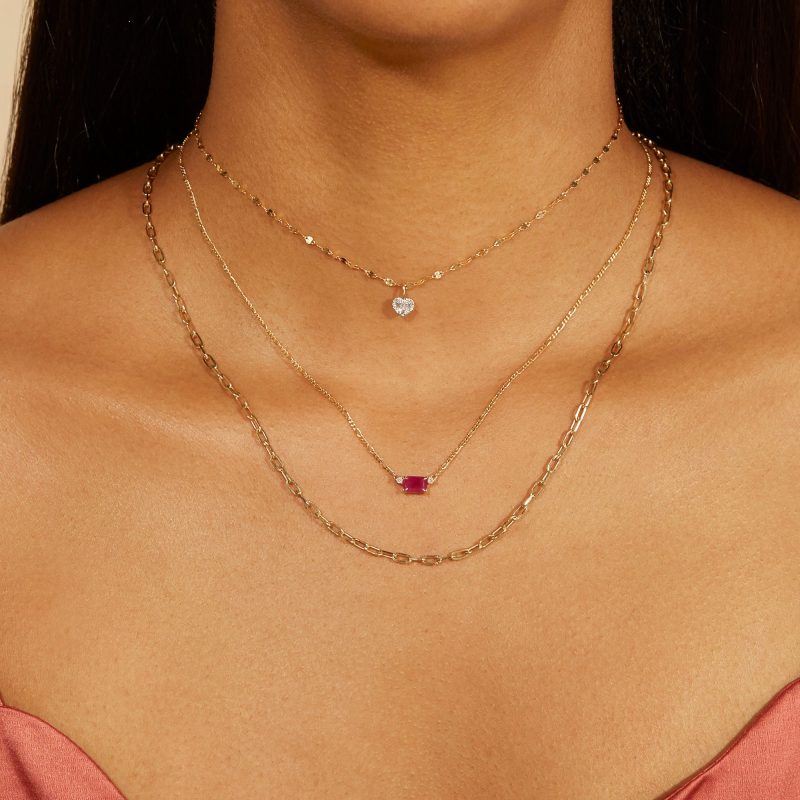 RUBY RED DIAMOND NECKLACE WEAR IT WITH