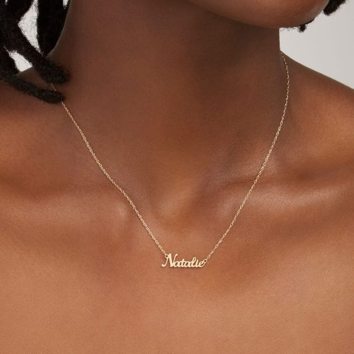 SAY MY NAME SCRIPT NECKLACE ON BODY