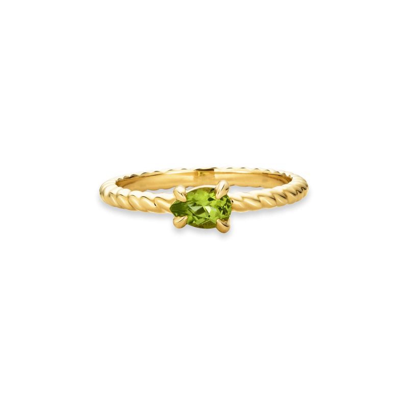 Stone and Strand 10K Yellow Gold Seagrass Peridot Ring Front Image