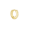 Stone and Strand 10K Yellow Gold Second Hole Teeny White Diamond Pave Eternity Huggie Side Image