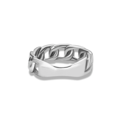 SILVER CHUNKY CHAIN RING SELL SHOT BACK