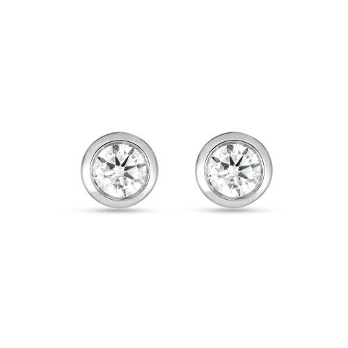 Stone and Strand Sterling Silver Lab-Created Diamond Bubble Studs Front Image