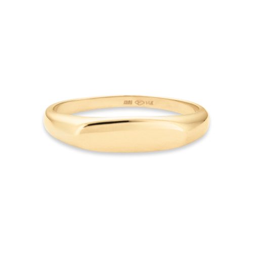 Stone and Strand 14K Yellow Gold Bold Stacker Signet Ring Front Image