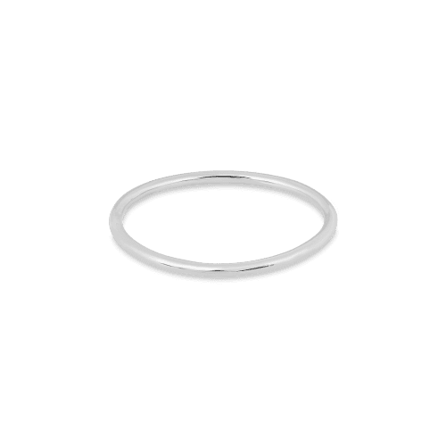 Stone and Strand 14K White Gold Slim Gold Round Band Front Image