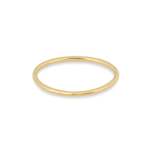 Stone and Strand 14K Yellow Gold Slim Gold Round Band Front Image