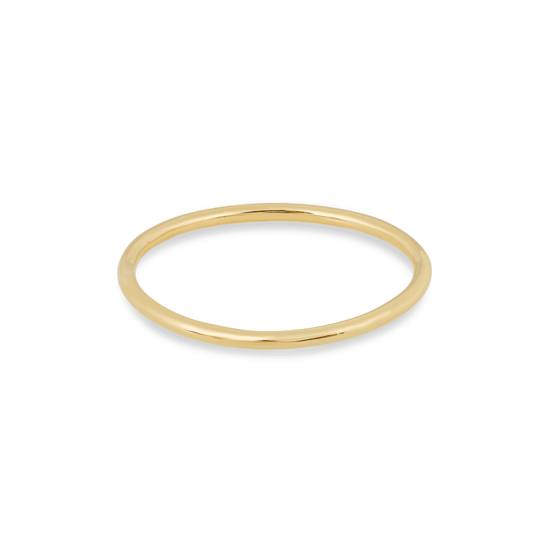 Stone and Strand 14K Yellow Gold Slim Gold Round Band Front Image