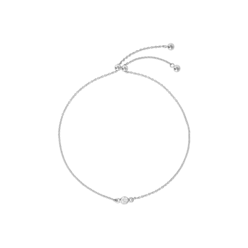 Stone and Strand 14K White Gold Tiny Diamond Slider Bracelet Front Image