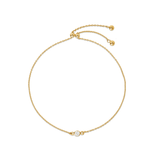 Stone and Strand 14K Yellow Gold Tiny Diamond Slider Bracelet Front Image