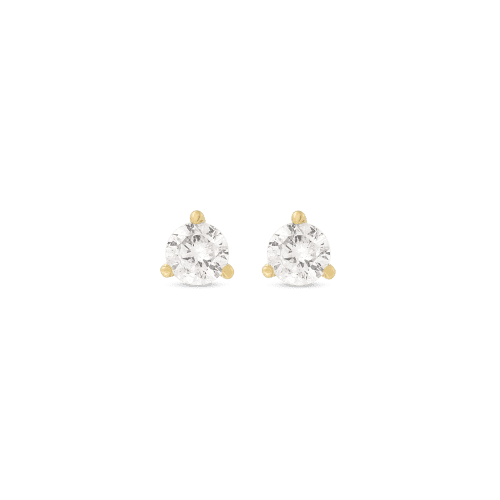 Stone and Strand 10K Yellow Gold Small Diamond Stud Front Pair Image