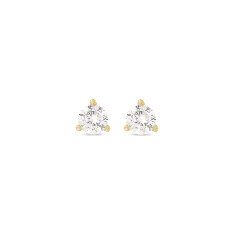 Stone and Strand 10K Yellow Gold Small Diamond Stud Front Pair Image