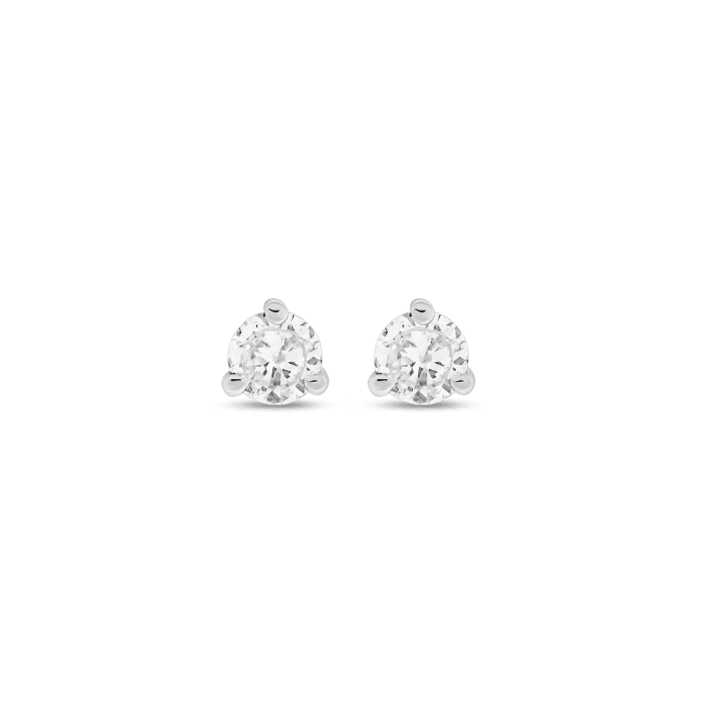 Stone and Strand 10K White Gold Small Diamond Stud Front Pair Image