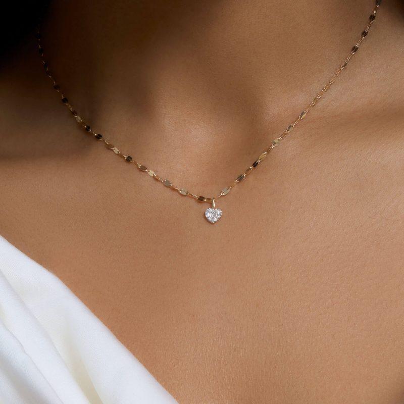 SMALL HEART OF THE MATTER CHOKER NECKLACE ON BODY