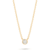 Stone and Strand 10K Yellow Gold Small Round Diamond Necklace Close Up Image