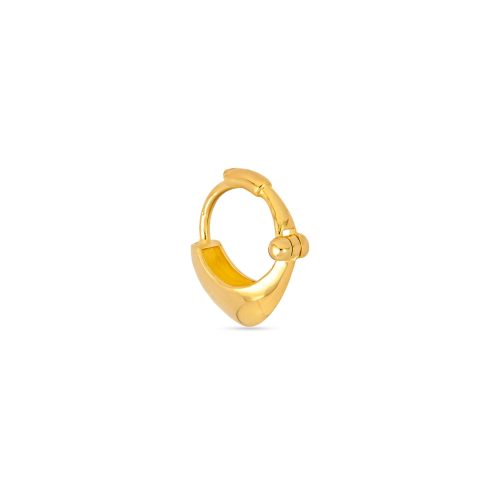 Stone and Strand 10K Yellow Gold Small Second Hole Huggies Single Image