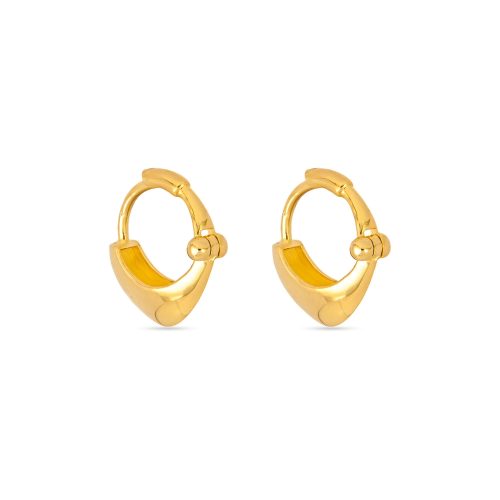 Stone and Strand 10K Yellow Gold Small Second Hole Huggies Side Image