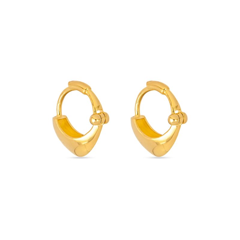 Stone and Strand 10K Yellow Gold Small Second Hole Huggies Side Image