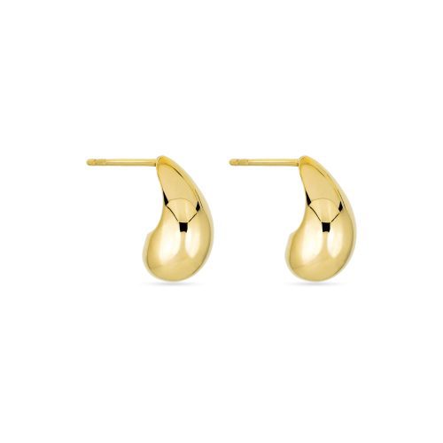 Stone and Strand 14K Yellow Gold Small Teardrop Earrings Side Image