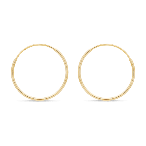 SMALL ROUND ENDLESS HOOP EARRINGS SIDE