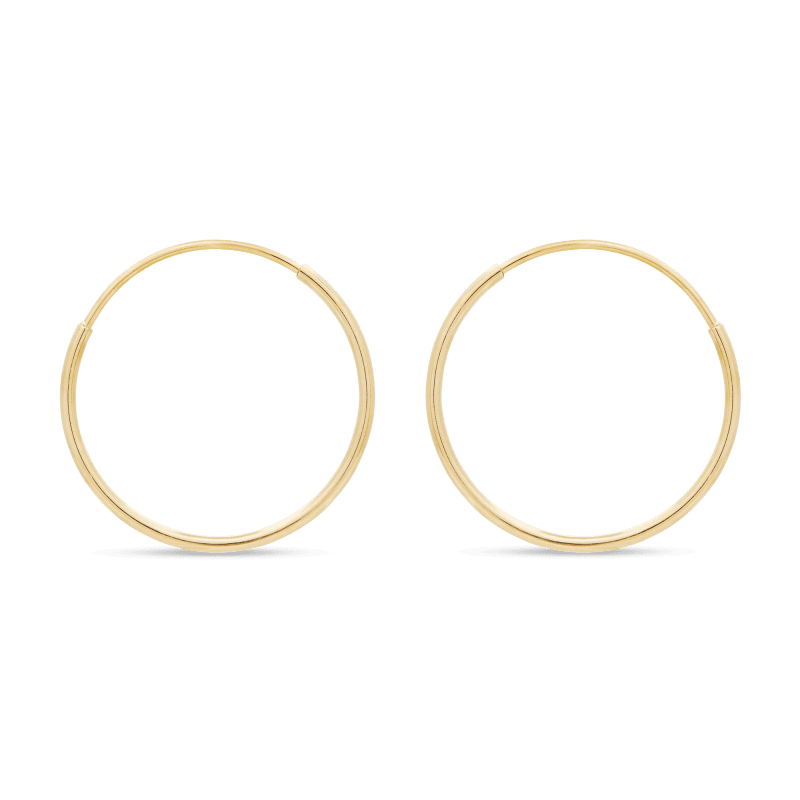 SMALL ROUND ENDLESS HOOP EARRINGS SIDE