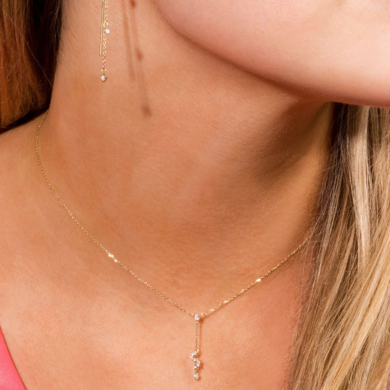 SQUIGGLE LARIAT NECKLACE ON BODY COLLECTION