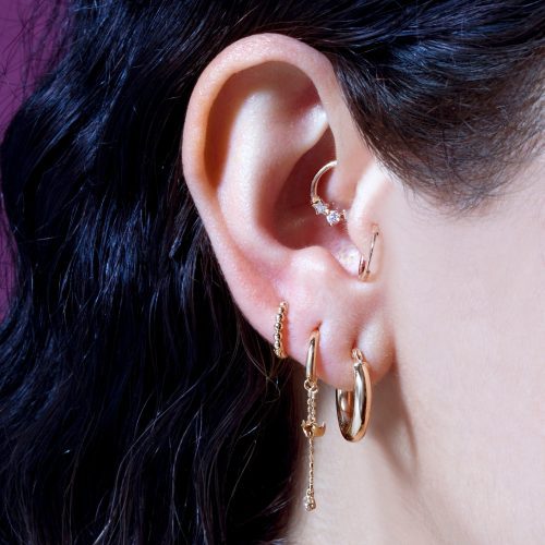 STAR LIGHT FIXED PIERCING EARRING WEAR IT WITH