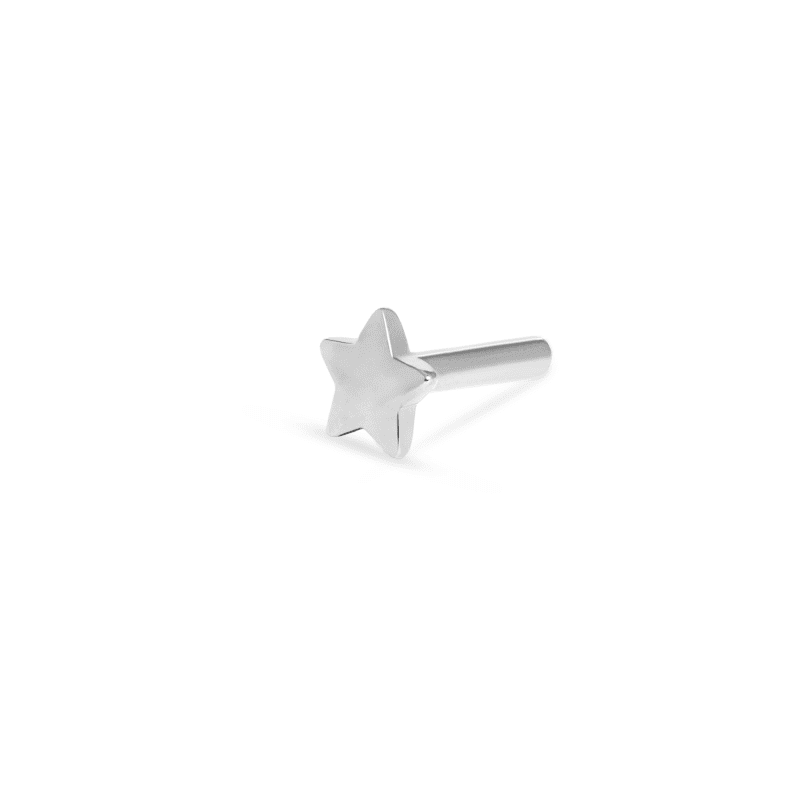 Stone and Strand Titanium Star Threadless Push Pin Flat Back Front Image