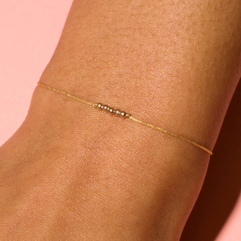 STAY GOLDEN BESTIE BRACELET ON BODY