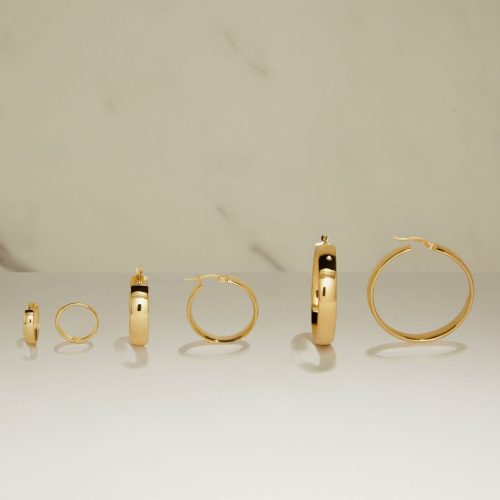 STONE AND STRAND GOLD HOOPS