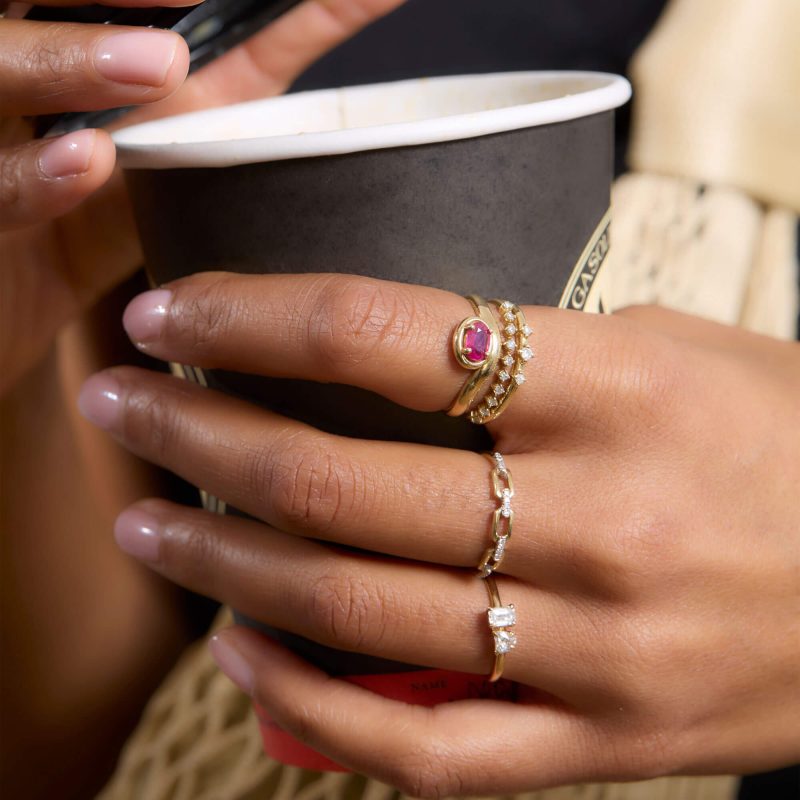 STONE AND STRAND RINGS