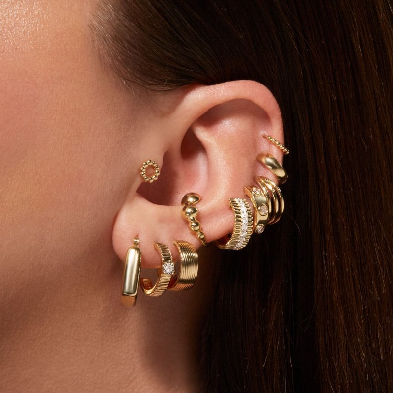 STONE AND STRAND SOLID GOLD EAR STACKING