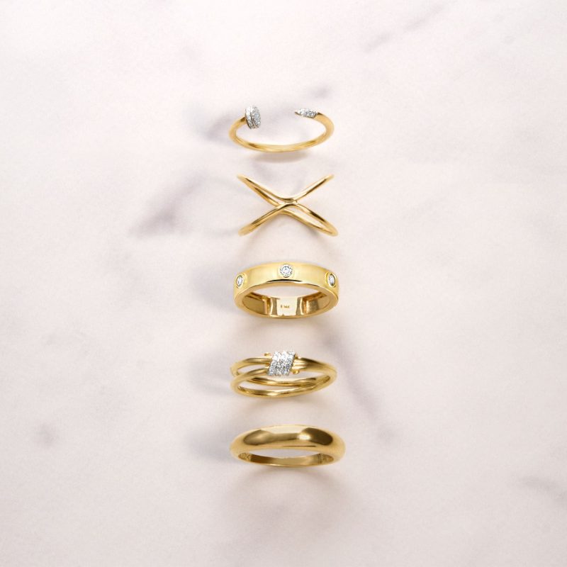 STONE AND STRAND SOLID GOLD RINGS