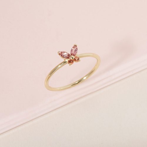 STRAWBERRY SUNSET BUTTERFLY RING EDITORIAL