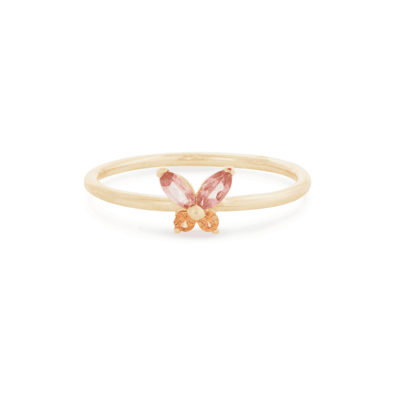 Strawberry Sunset Butterfly Ring