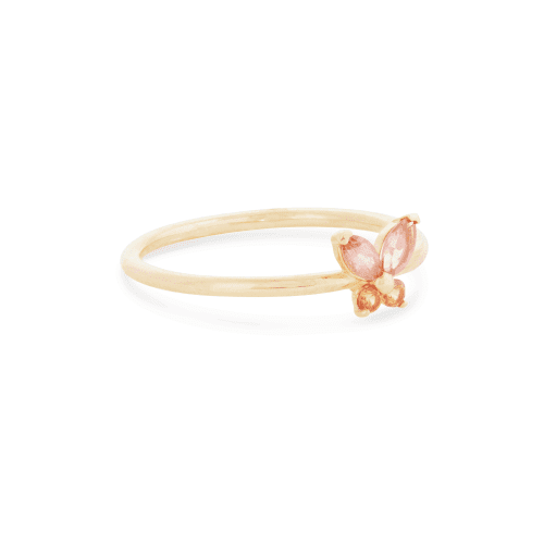 STRAWBERRY SUNSET BUTTERFLY RING SIDE