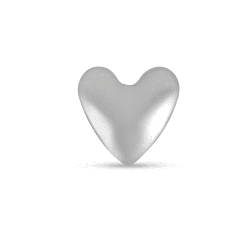 Stone and Strand Titanium Heart Threadless Push Pin Flat Back Front Image