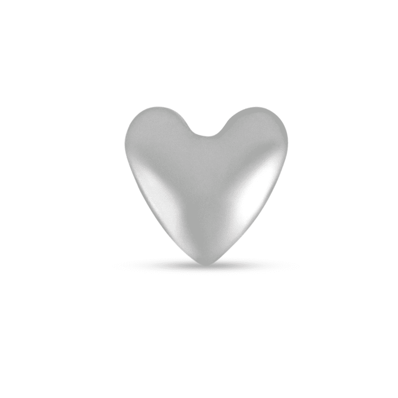 Stone and Strand Titanium Heart Threadless Push Pin Flat Back Front Image