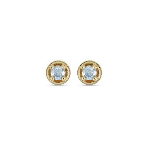 Stone and Strand 10K Yellow Gold Small Birthstone Bonbon Studs with Aquamarine Front Image