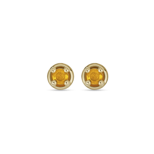 Stone and Strand 10K Yellow Gold Small Birthstone Bonbon Studs with Citrine Front Image