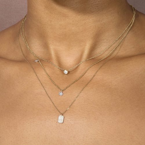 TAGGED DIAMOND PENDANT WEAR IT WITH