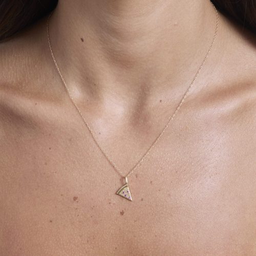 TAKE A PIZZA MY HEART NECKLACE ON BODY