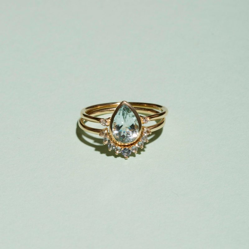 TEARDROP AQUAMARINE RING SET EDITORIAL 1