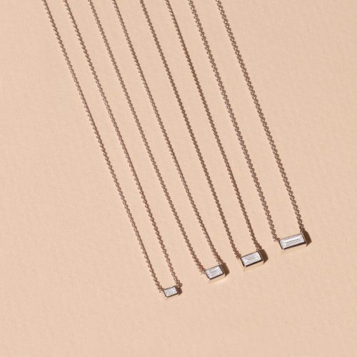 TEENY BAGUETTE DIAMOND NECKLACE EDITORIAL COLLECTION