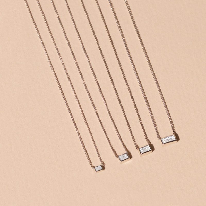 TEENY BAGUETTE DIAMOND NECKLACE EDITORIAL COLLECTION