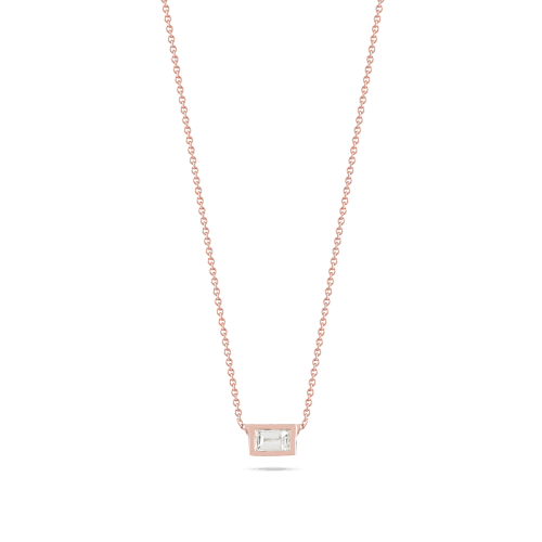 TEENY BAGUETTE DIAMOND NECKLACE FRONT