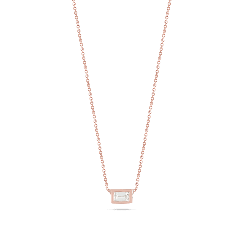 TEENY BAGUETTE DIAMOND NECKLACE FRONT