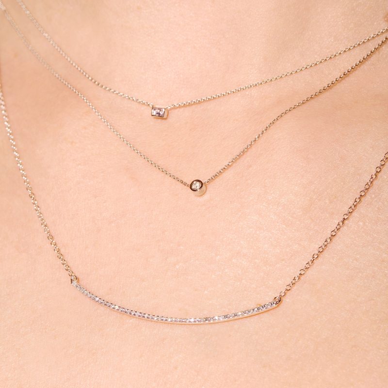 TEENY BAGUETTE DIAMOND NECKLACE WEAR IT WITH