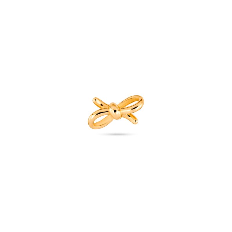 TEENY GOLD BOW STUDS FRONT SINGLE