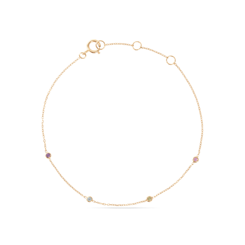 TEENY UNICORN GEMSTONE QUARTET BRACELET FRONT 1