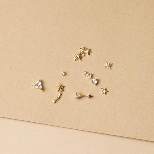 TEENY WHITE TOPAZ STUD EDITORIAL COLLECTION 2