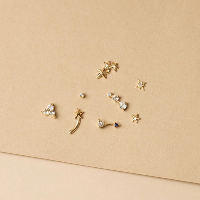 TEENY WHITE TOPAZ STUD EDITORIAL COLLECTION 2